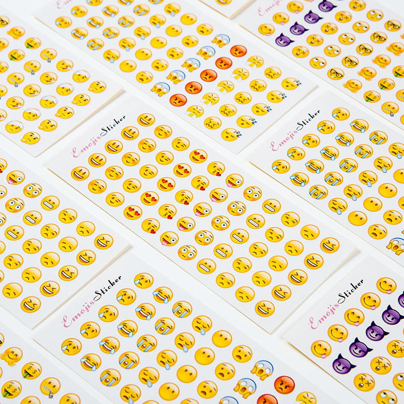 12 Sheets/set Emoji Stickers Apple Emoji Diary DIY Decorative Stickers ...