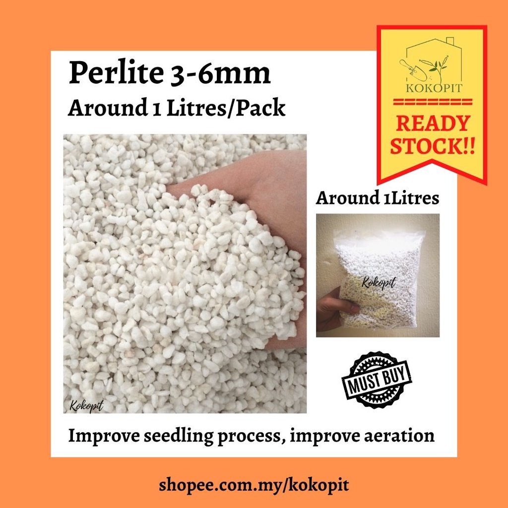 [Ready Stock] Natural Expanded Volcanic Perlite 3-6mm (Approx. 1L/pack ...