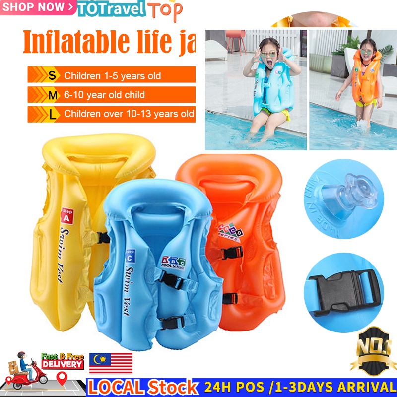 Kids Swim Life Jacket baby Inflatable Vest Float swimming Vest Floaties
