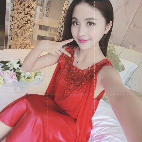 READY STOCK 🇲🇾Women Lace Silk Sleeping Night Dress Wear Pajamas Baju ... image.