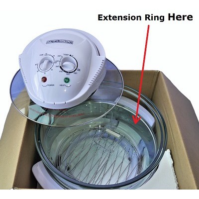 17L Halogen Convection Glass Bowl Oven w/ Stainless Steel Extension ...