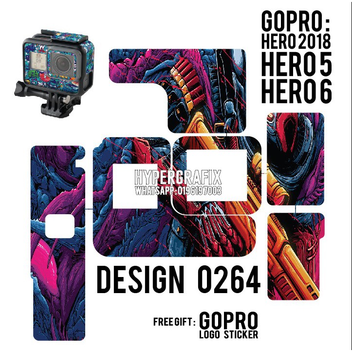 GOPRO HERO 5 / HERO 6 / HERO 2018 STICKER SKIN (DESIGN 0264) | Shopee ...