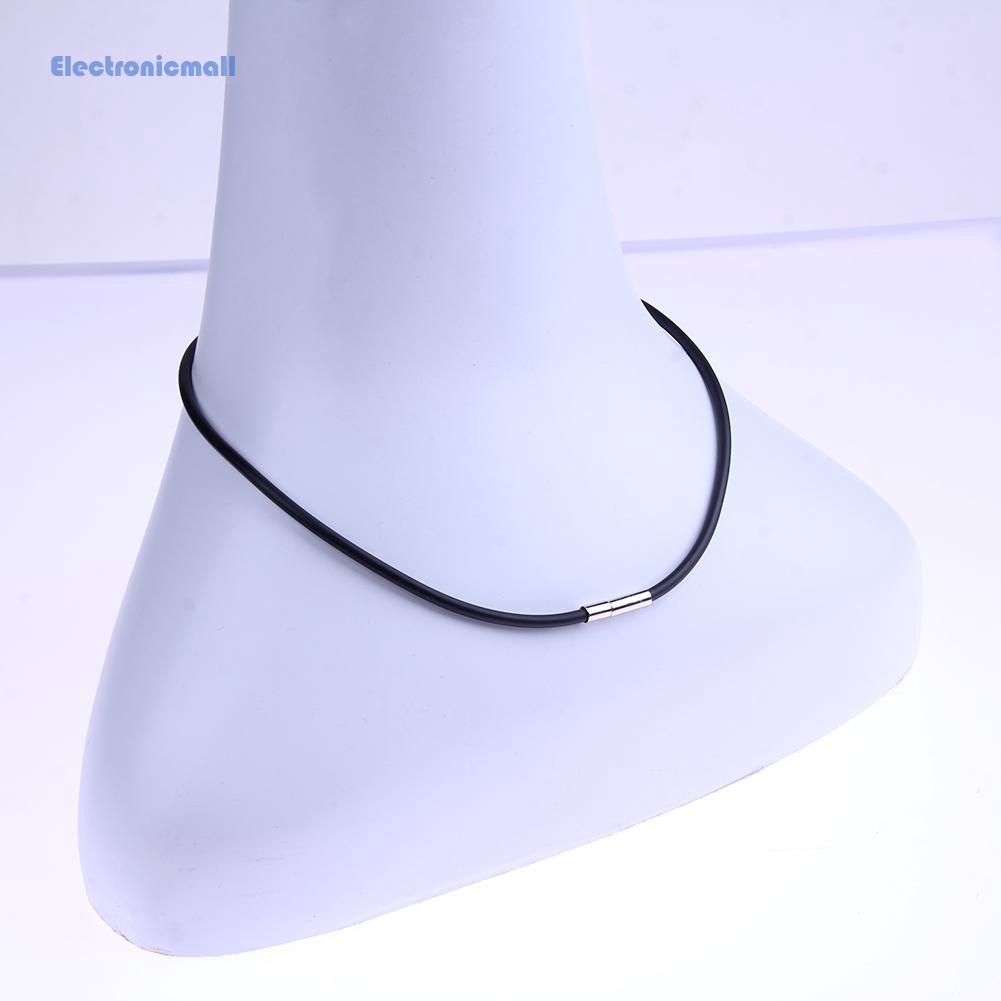 Ele 3mm Black Rubber Cord Choker Chain Necklace Women Men Jewelry 16 18 24inch Shopee Malaysia