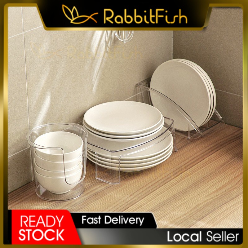 Bowl Plate Holder Plastic Dish Storage Display Shelf Tableware Rack Kitchen Organizer Shopee