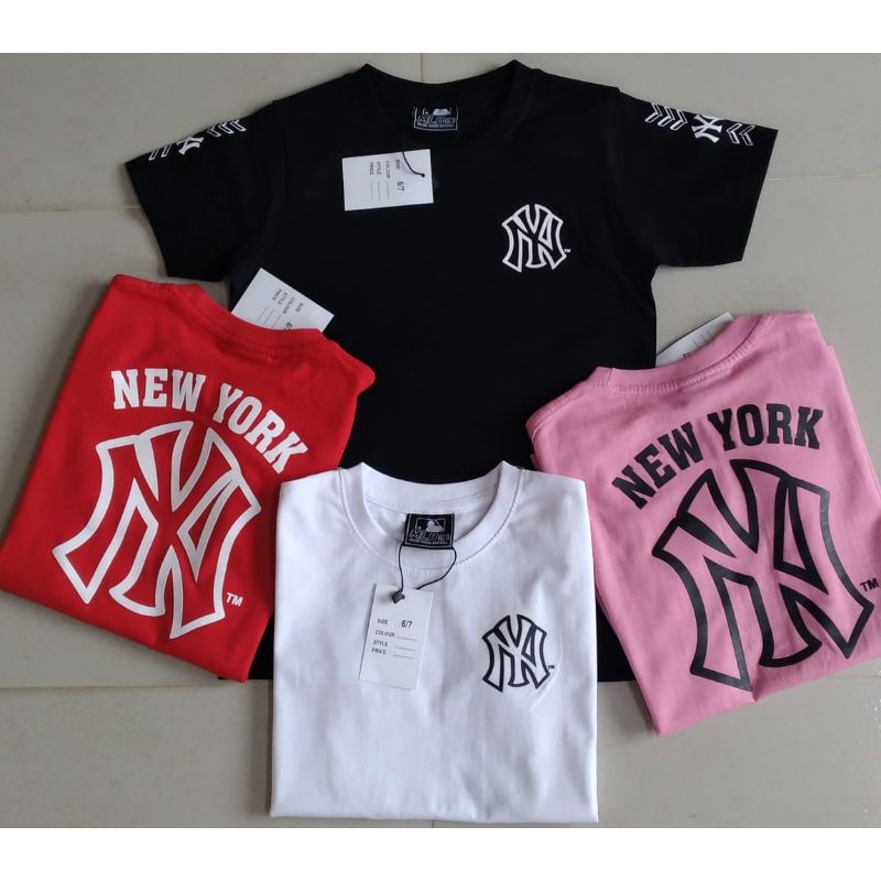 Baju Premium YANKEES NY NEW YORK Cotton Short Sleeve Baseball Team T Shirt  Kanak Budak Boy Girl Kid Kids T-Shirt Tee Shirts Tshirt Unisex Fashion  Pakaian