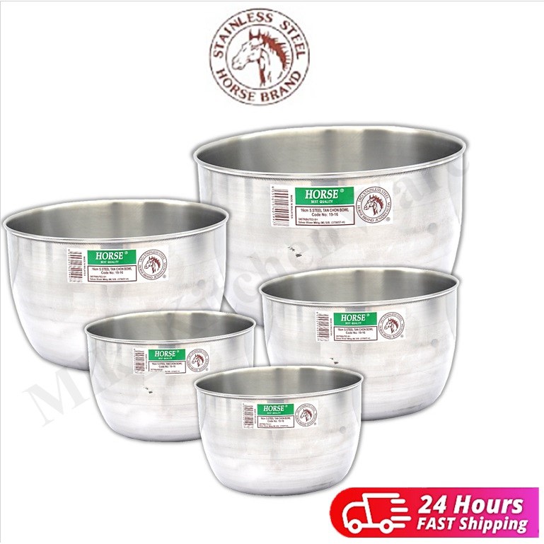 MLK Tan Chon Bowl Stainless Steel Horse Brand Mangkuk Mixing Bowl ...