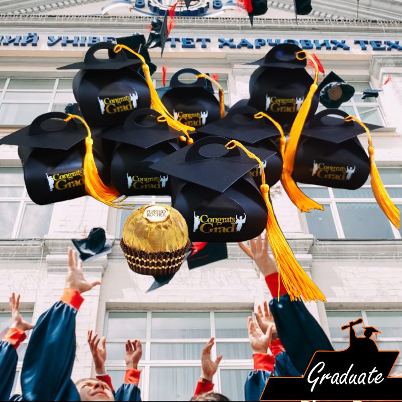 Graduation Doorgift with 1pc Ferrero Rocher Chocolate | Convocation ...