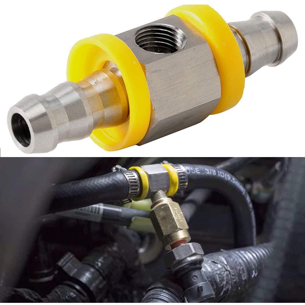 3/8” Fuel Line Fuel Pressure Gauge Sensor TFitting Adapter 304