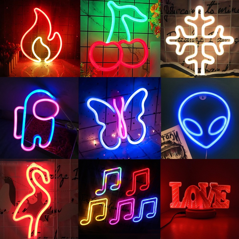 Neon Led Light Colorful Rainbow Neon Sign for Room Home Party USB Light ...