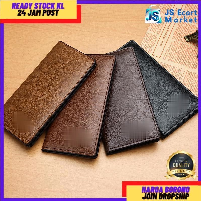 Js ready stock premium leather long wallet men business bag purse