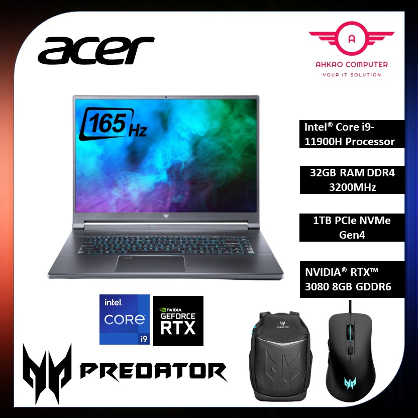 Acer Predator Triton 500 Se Pt516 51s 91ks 16 Qhd 165hz Gaming Laptop I9 11900h 32gb 1tb 7382