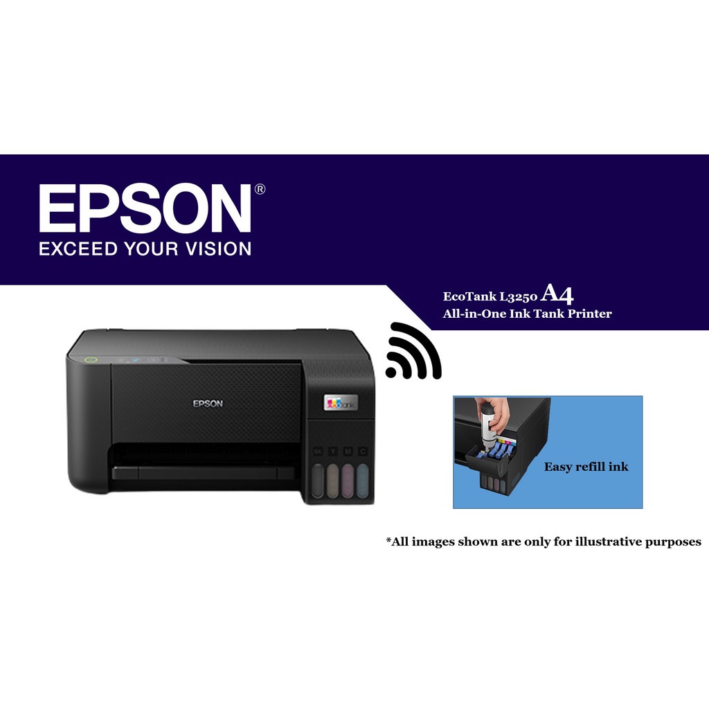 Epson Ecotank L3250 A4 Wi Fi All In One Ink Tank Printer Shopee Malaysia 1447