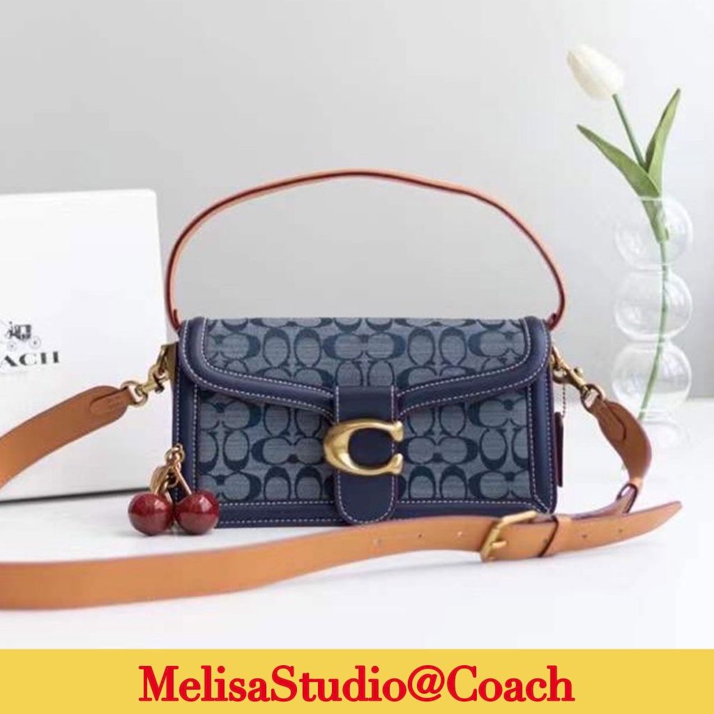 COACH Signature Chambray Tabby Shoulder Bag 26 in Blue