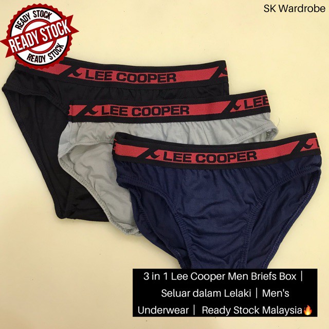 boxer lelaki boxer men 3 in 1 Lee Cooper Men Briefs Box｜Seluar dalam ...