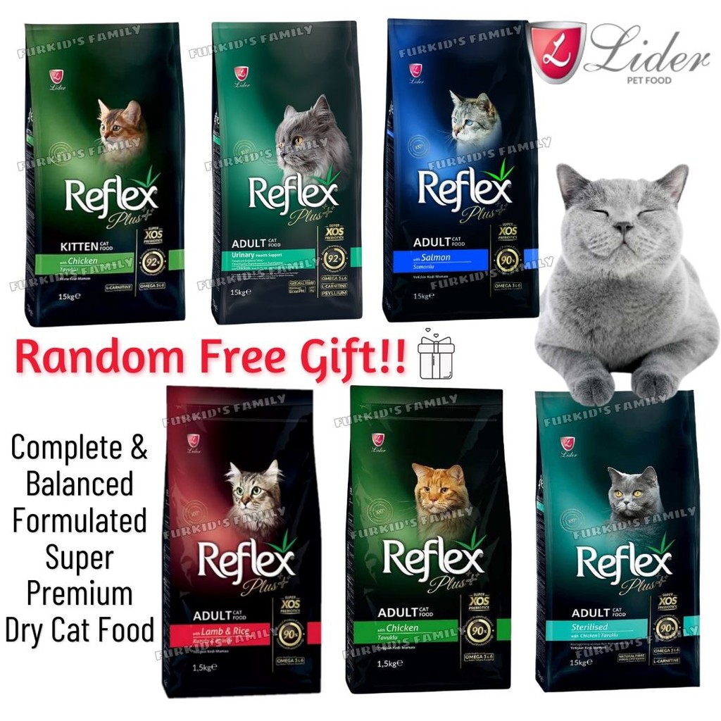 Reflex Plus Cat Dry Food For Kittens & Cats 15kg (Chicken, Lamb, Salmon