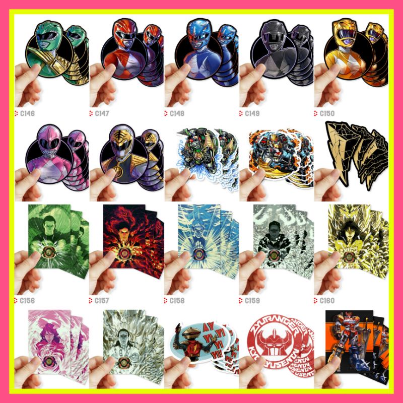 C8 - Sticker Waterproof Cartoon Anime Power rangers | Shopee Malaysia
