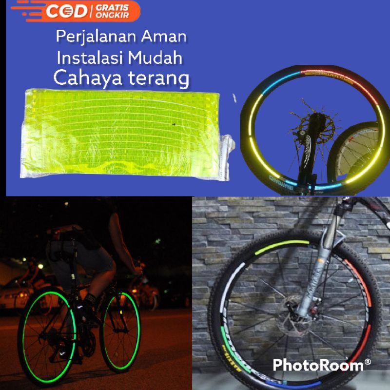 Bicycle Wheel Reflective Sticker/8 Strip Bicycle Wheel Sticker A0001