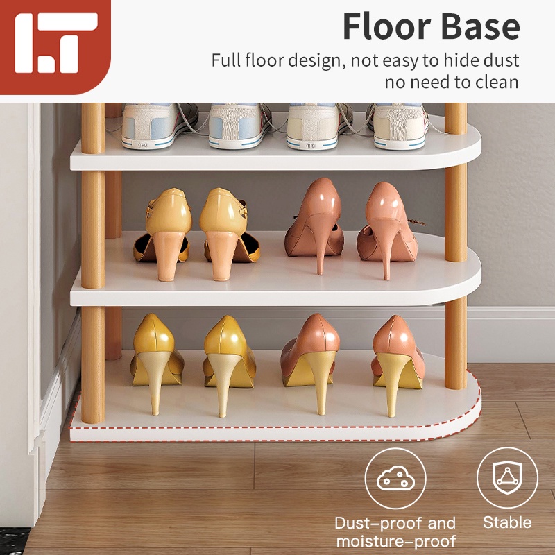 Multi-layer Shoe Rack Rak Kasut Wooden Space Saving Shoe Shelf Simple ...