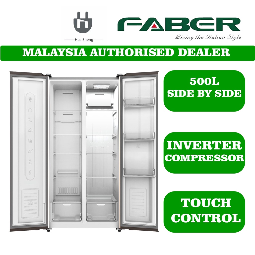 FABER SIDE BY SIDE REFRIGERATOR 500L INVERTER NEW MODEL Shopee Malaysia
