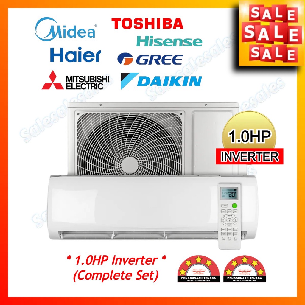 1hp Inverter Branded 10hp Air Conditioner R32 Energy Saving Aircond Shopee Malaysia 3105