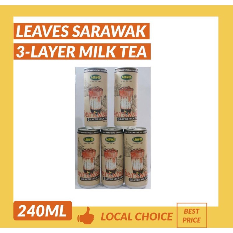 Leaves Sarawak Three Layer Tea 240ml (Gula Apong/ Pandan Coconut ...