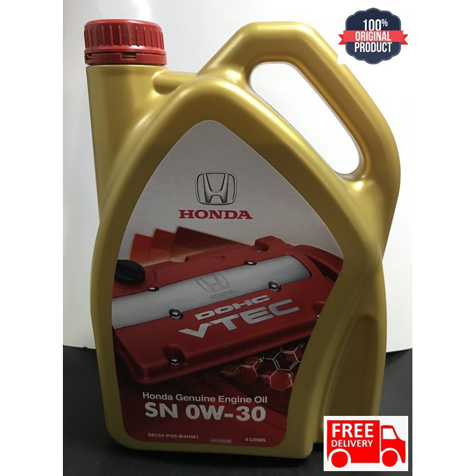 HONDA GENUINE ENGINE OIL SN 0W-30 4L (100% ORIGINAL) | Shopee Malaysia