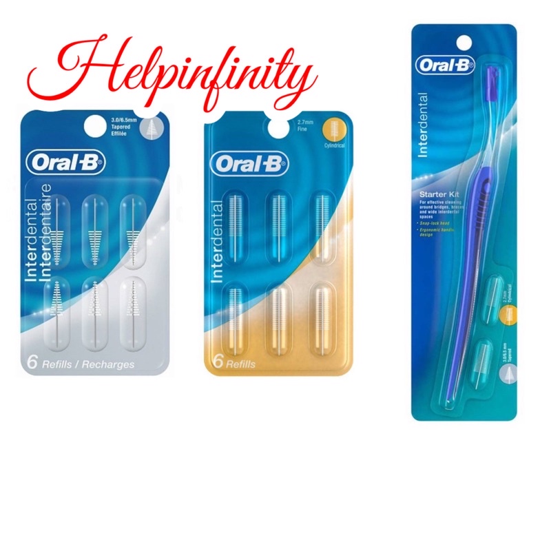 OralB Interdental Starter Kit with Cylindrical and Tapered Refills