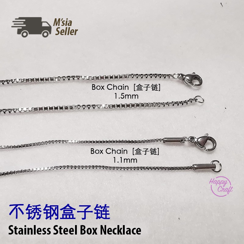 Stainless Steel Box Chain Necklace 不锈钢 盒子链 项链 | Shopee Malaysia