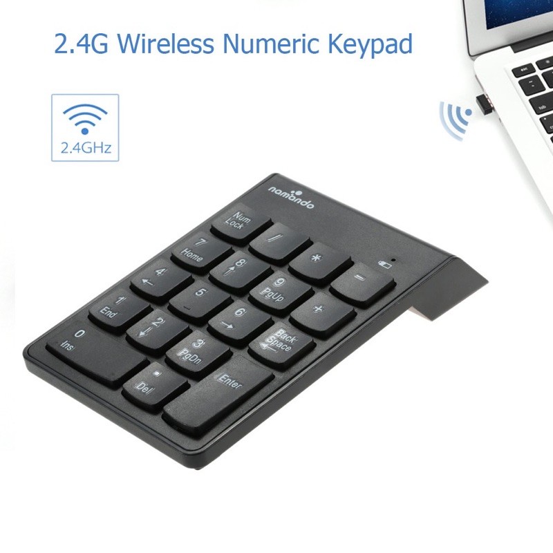 Wireless 2.4G Mini 18-keys Num Pad Numeric Number Keyboard for Laptop ...