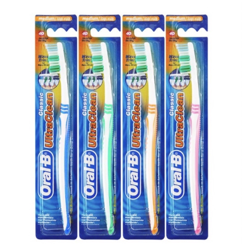 Oral-B Classic Ultra Clean 40 Medium Toothbrush X 12 Pieces | Shopee ...