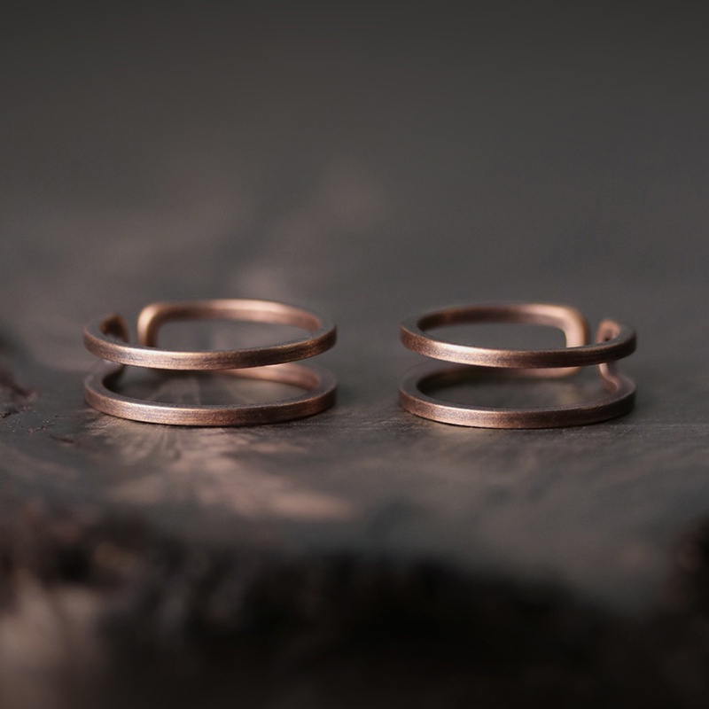 Hand Crafted Solid Copper Ring Special Design Process Black Size ...