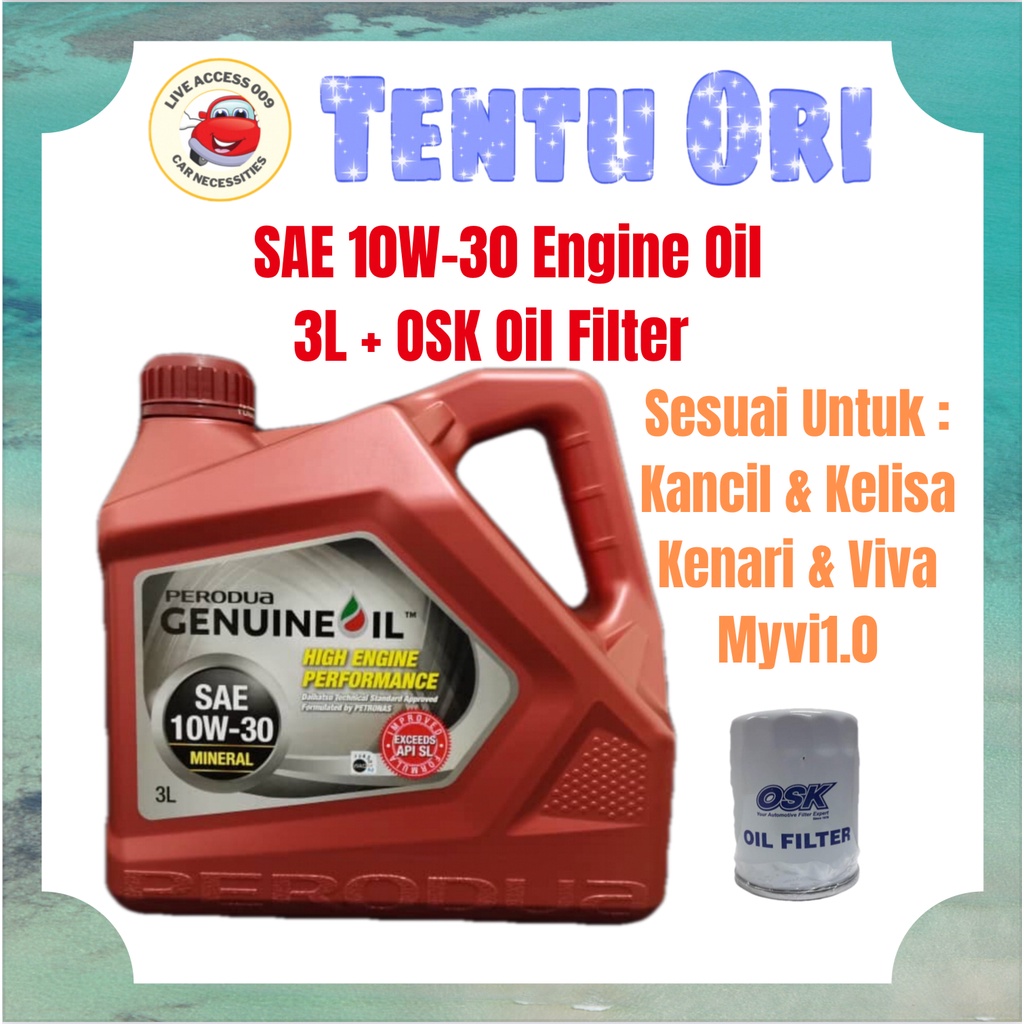 LA009 Kancil Kenari Kelisa Viva Perodua SAE 10W30 / 10W30 Mineral