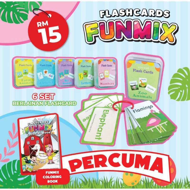 (Ready Stock) 6 Boxes Flashcard Free Funmix Colouring Book | Shopee ...