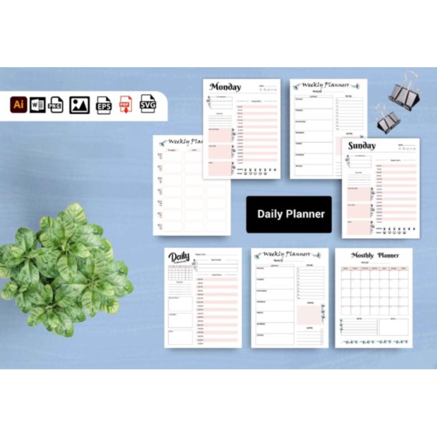 KDP 2022 Daily Planner & Print Ready Interior Graphic For Printable Low ...