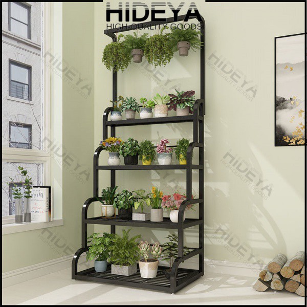 Flower Garden Rack Rak Pasu Wrought Iron Flower Rack Multi-Layer Indoor ...