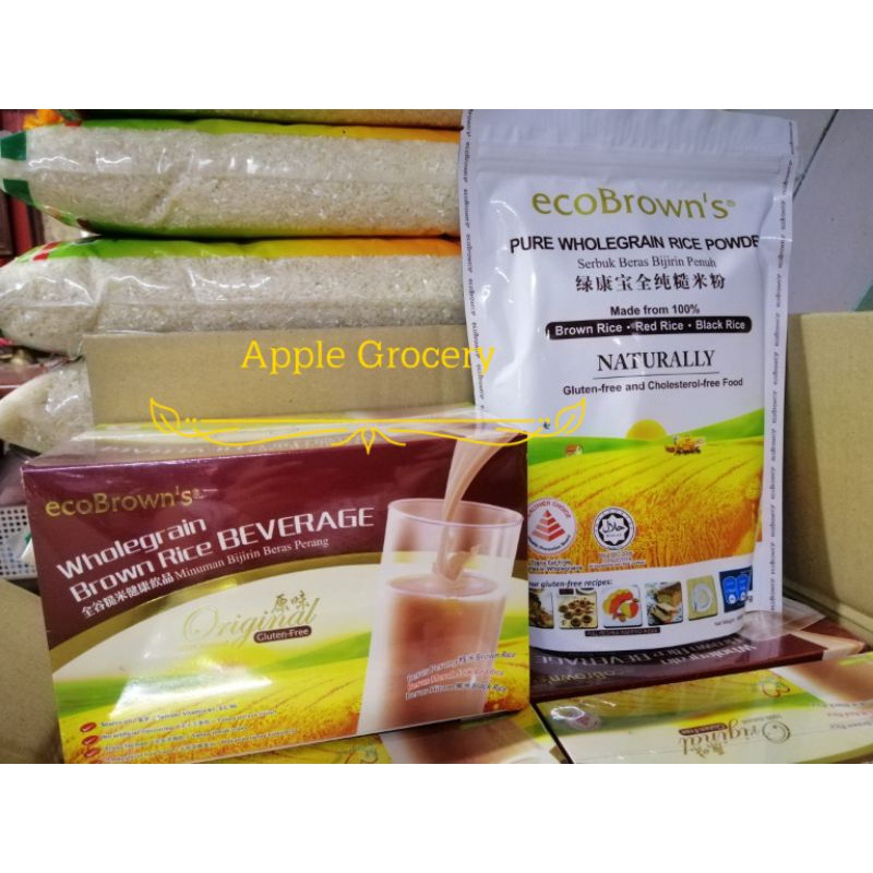 Ecobrown's Wholegrain Brown Rice Beverage 480g & Pure Wholegrain Rice