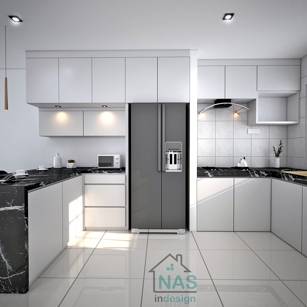 3D Design Kitchen Cabinet/ Kabinet Dapur Siap ( 3d Perspective View