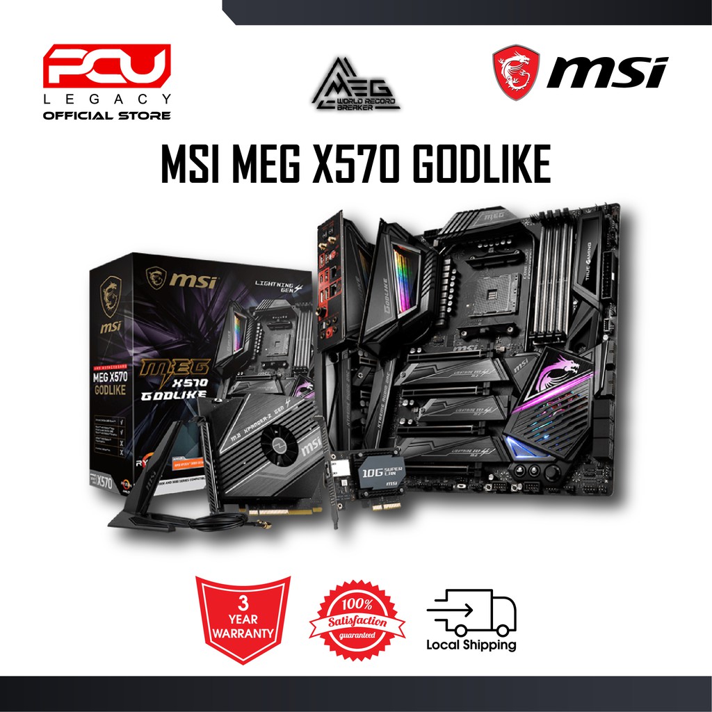 MSI MEG X570 GODLIKE AMD AM4 Mainboard X570 MEG GODLIKE MOTHERBOARD
