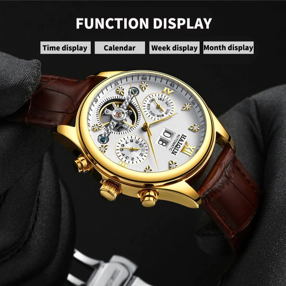 Original Haiqin Men s automatic mechanical Seiko Tourbillon watch