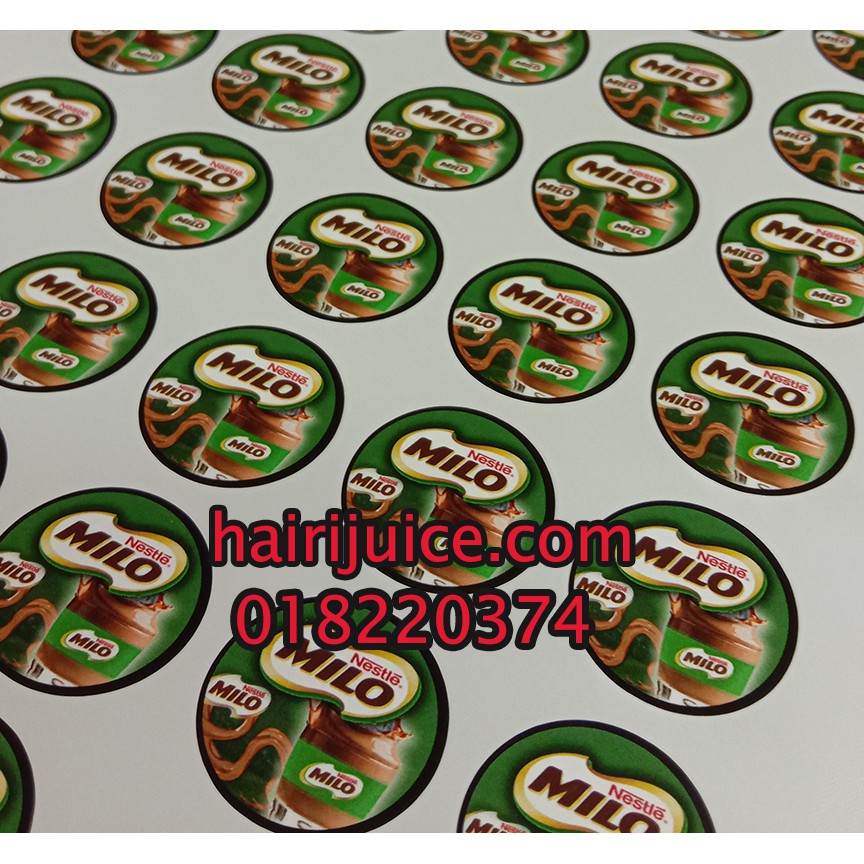 Ready Stok Sticker Air Milo Kalis Air Untuk Cup Dan Botol Saiz 5 Cm 100 Pcs Shopee Malaysia 0665