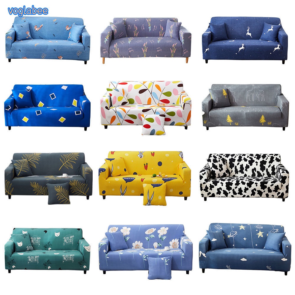 1 2 3 Seater Printed Sofa Cover Stretch Couch Covers L Shape Corner ...