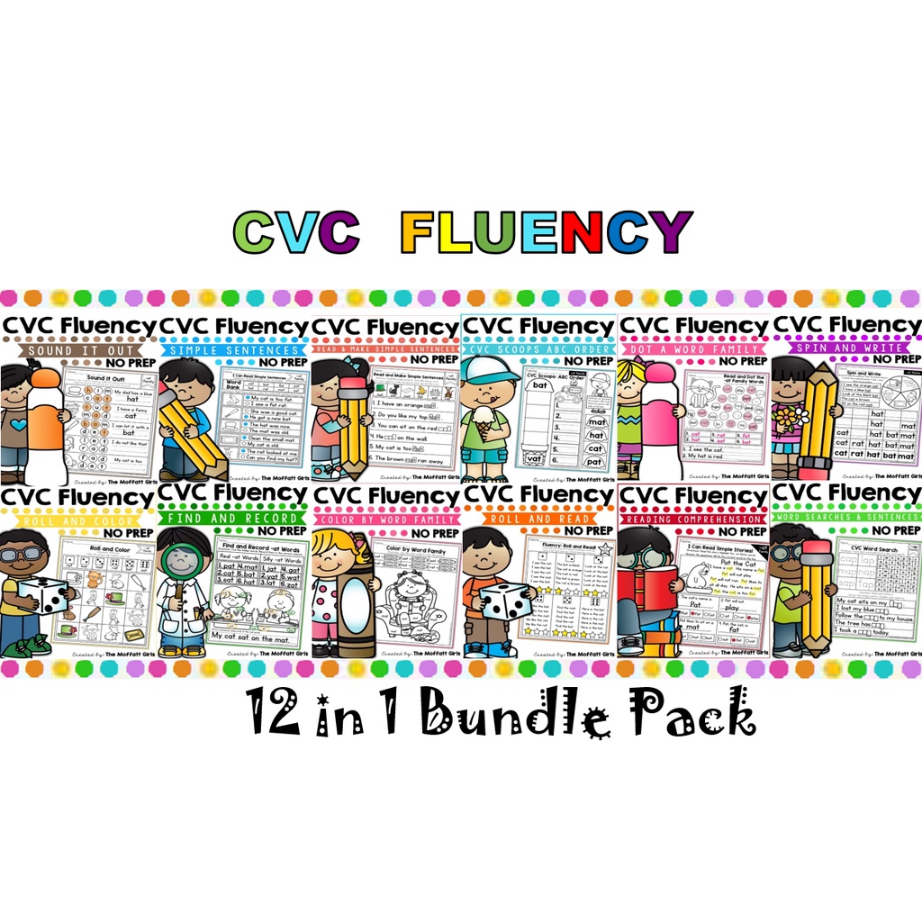 CVC FLUENCY 12 IN 1 BUNDLE PACK PRINTABLE | Shopee Malaysia