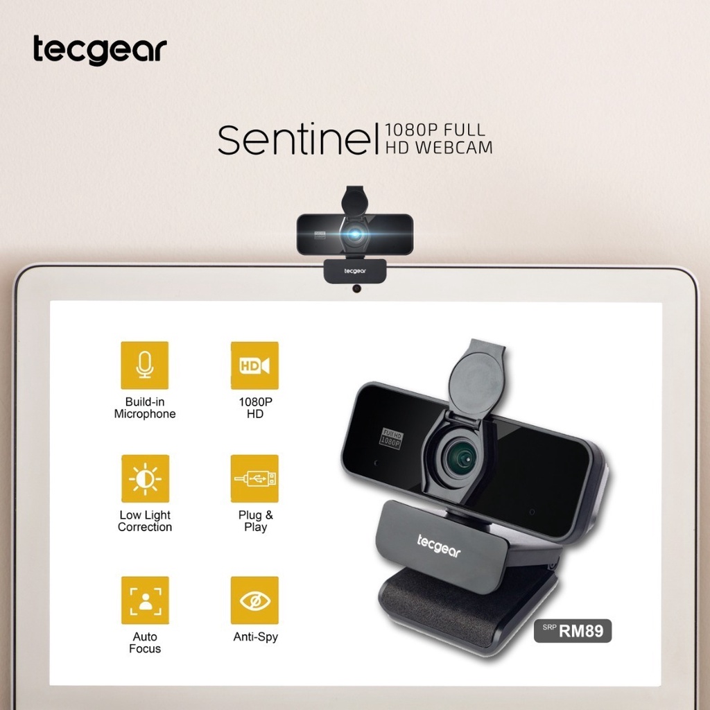 TECGEAR SENTINEL 1080P FULL HD WEBCAM / 2K QHD WEBCAM | Shopee Malaysia