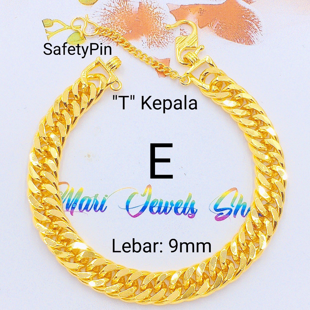 💥ada Cop 916💥 Bce5 Emas Bangkok Adult Curb Bracelet Gelang Tangan