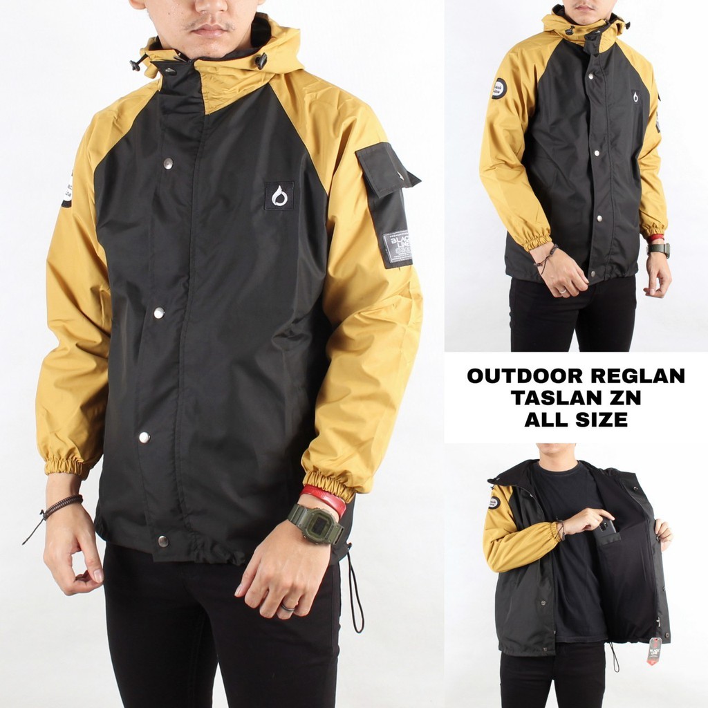 Men's outdoor Jacket reglan mhr perasut taslan Combination | Shopee ...