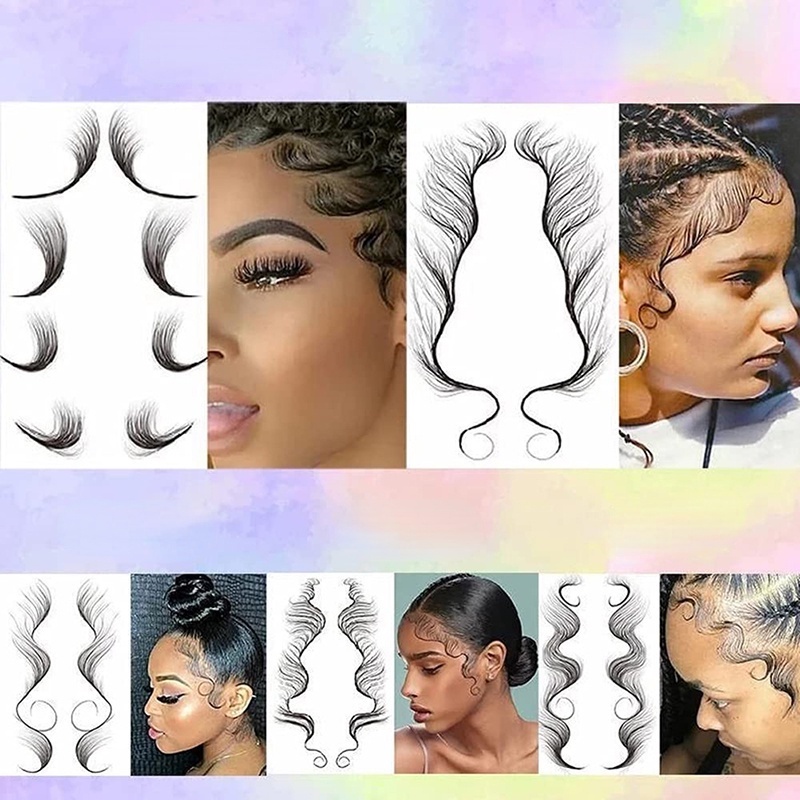 Womens 3D DIY Waterproof Temporary Hair Edges Tattoo Baby Hair Tattoos