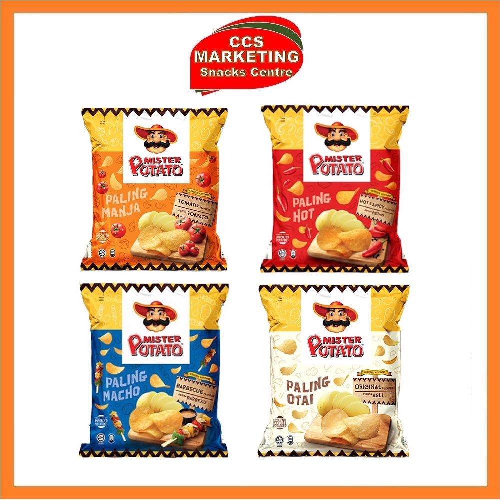 Ccs Mister Potato Chips Original Barbecue Hot And Spicy Tomato 70g X 12pcs Shopee Malaysia 1204