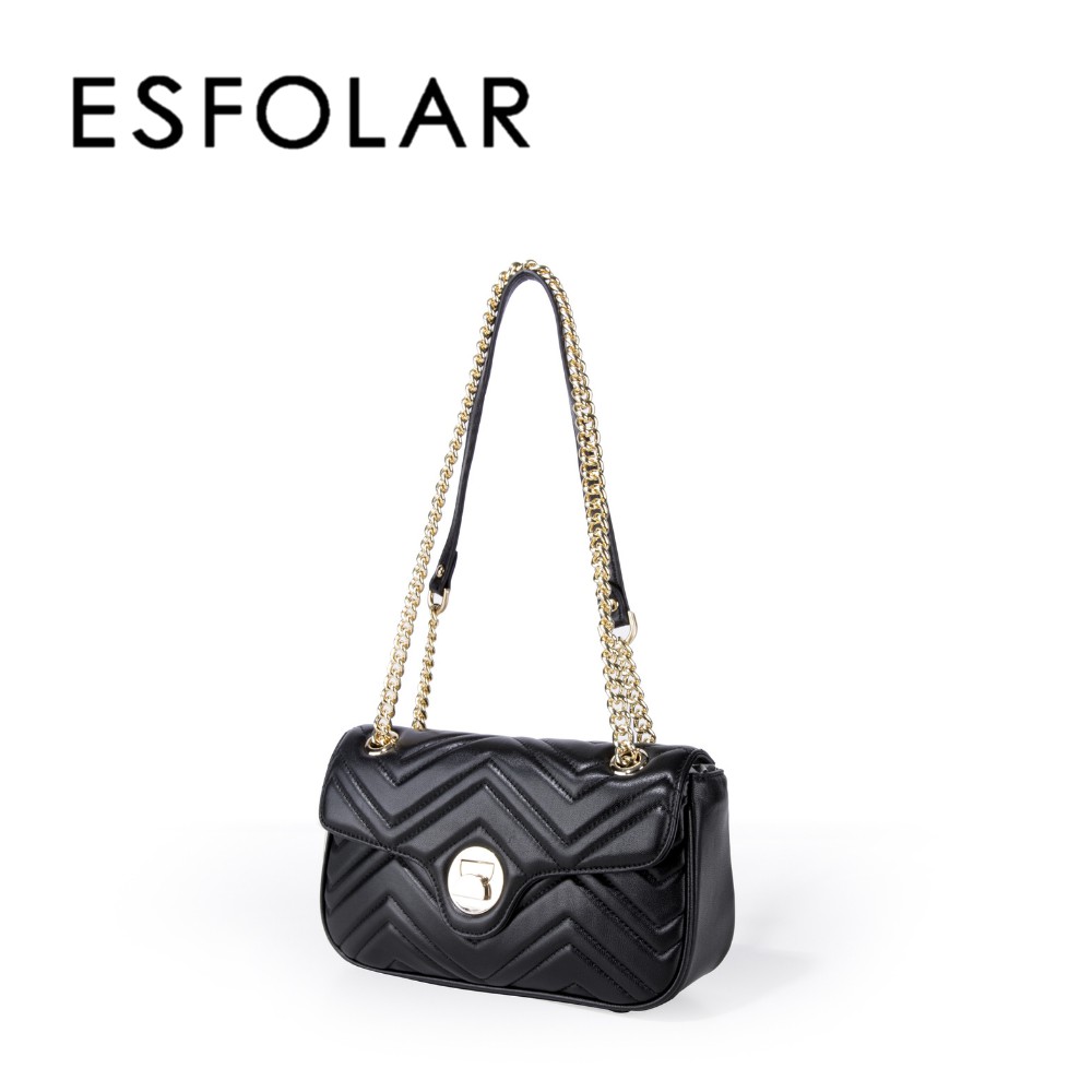 ESFOLAR Women s Handbag Wavy Design Leather Sling Bag EA 300233 Small