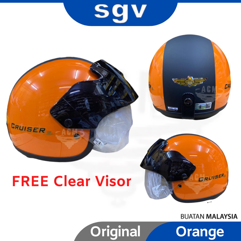 SGV Cruiser 2 Visorex 100 Original Helmet Free Clear Visor Motor