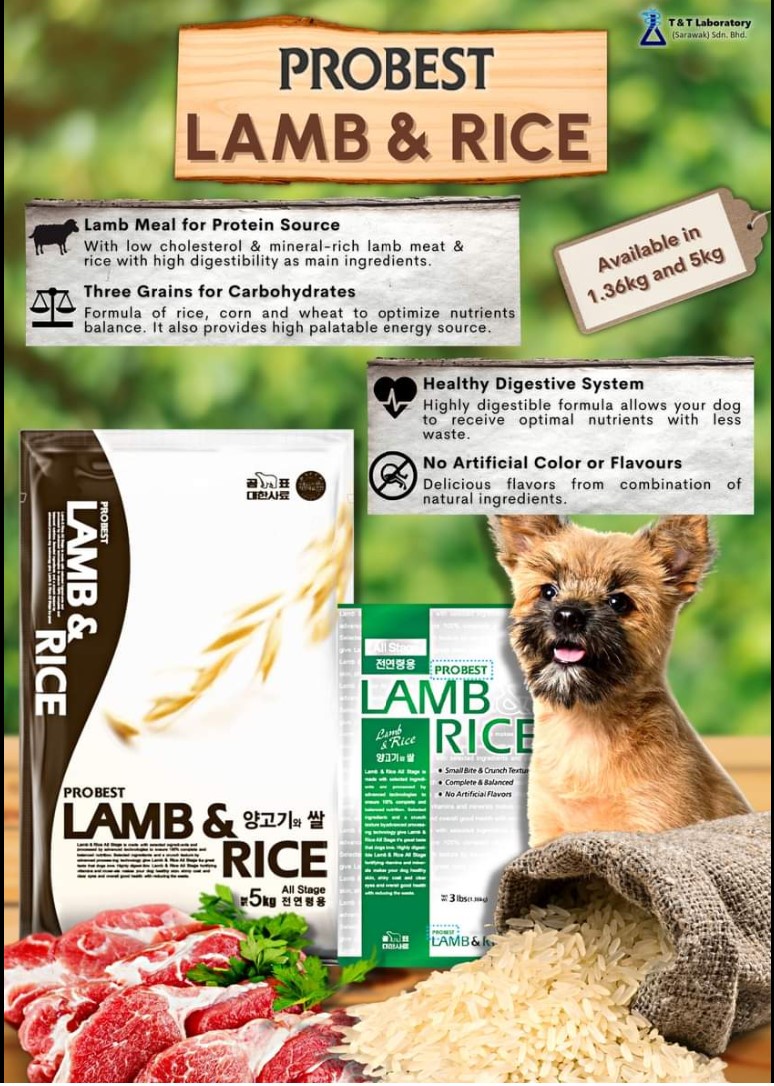 Image showcasing PROBEST Lamb & Rice Dog Food 5kg | Shopee Malaysia